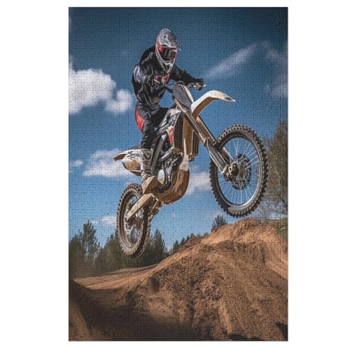 Motocross Holzpuzzle 1000 Teile Klassische Puzzles Erwachsene Kinder Puzzle DIY Kit Holzspielzeug Einzigartiges Geschenk Moderne Wohnkultur （78×53cm） von PAZZK