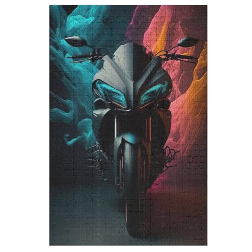 Motorrad 1000 Teile Premium-Puzzles Für Erwachsene Kinder- Holzpuzzles Spaß Und Lernspiele - Perfekte Puzzle-Geschenke （78×53cm） von PAZZK