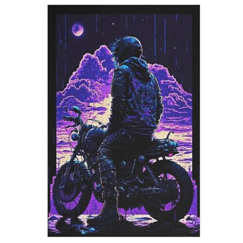 Motorrad Holzpuzzle 1000 Teile Klassische Puzzles Erwachsene Kinder Puzzle DIY Kit Holzspielzeug Einzigartiges Geschenk Moderne Wohnkultur （78×53cm） von PAZZK