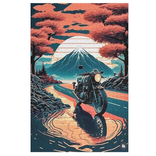Motorrad Holzpuzzle 1000 Teile Klassische Puzzles Erwachsene Kinder Puzzle DIY Kit Holzspielzeug Einzigartiges Geschenk Moderne Wohnkultur （78×53cm） von PAZZK