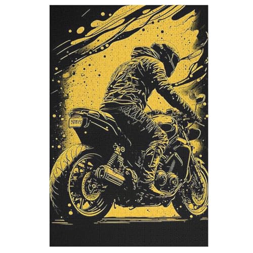 Motorrad Holzpuzzle 1000 Teile Klassische Puzzles Erwachsene Kinder Puzzle DIY Kit Holzspielzeug Einzigartiges Geschenk Moderne Wohnkultur （78×53cm） von PAZZK