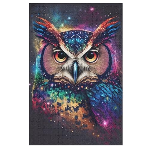 Neon Eule-Puzzle Für Erwachsene, 1000-teilige Puzzles Für Teenager Und Kinder, Kreative Puzzles Für Die Familie, Herausfordernde Spiele, Spielzeug, Geschenke （78×53cm） von PAZZK