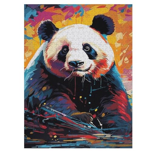 Panda Puzzles 500 Teile Erwachsener Kniffel Spaß Für Die Ganze Familie - 500 Puzzleteilige Motive, Holzpuzzle Kinder Erwachsene, Impossible Puzzle Schwer （55×41cm） von PAZZK