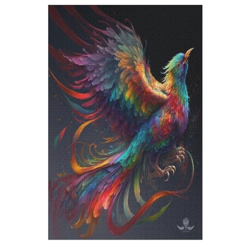 Phönix Puzzle Für Erwachsene 1000 Teile Premium 100% Recyceltes Brett Zum Lernen, Lernspielzeug, Familienspiele Kinder Holzpuzzle （78×53cm） von PAZZK