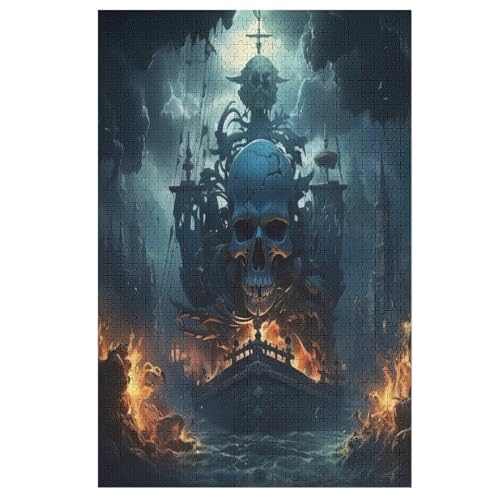 Piratenschiff 1000 Teile Puzzle, Holzpuzzle, Puzzles Für Erwachsene Kinder, 1000 Teile Puzzle Für Jugendliche & Erwachsene Lernspiel Herausforderungsspielzeug （78×53cm） von PAZZK