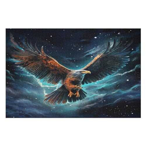 Puzzle 1000 Teile Erwachsene Adler Holzpuzzle Für Erwachsene Lernspiel Herausforderungsspielzeug 1000-teilige The Puzzles Für Erwachsene Kinder （75×50cm） von PAZZK