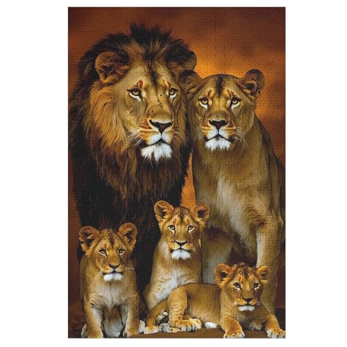 Puzzle 1000 Teile Erwachsene Löwe Holzpuzzle Für Erwachsene Lernspiel Herausforderungsspielzeug 1000-teilige The Puzzles Für Erwachsene Kinder （78×53cm） von PAZZK