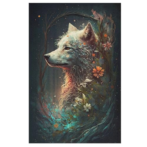 Puzzle 1000 Teile Erwachsene Wolf Holzpuzzle Für Erwachsene Lernspiel Herausforderungsspielzeug 1000-teilige The Puzzles Für Erwachsene Kinder （78×53cm） von PAZZK