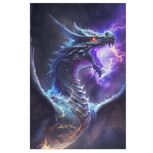 Puzzle Für Erwachsene, 1000 Teile, Drachen, Holzpuzzle, Holzpuzzle, Geburtstagsgeschenke, Puzzle, Wanddekoration （78×53cm） von PAZZK