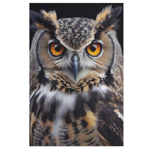 Puzzle Für Erwachsene, 1000 Teile, Eule, Holzpuzzle, Holzpuzzle, Geburtstagsgeschenke, Puzzle, Wanddekoration （78×53cm） von PAZZK