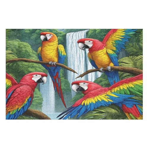Puzzle Für Erwachsene, 1000 Teile, Papagei, Holzpuzzle, Holzpuzzle, Geburtstagsgeschenke, Puzzle, Wanddekoration （75×50cm） von PAZZK