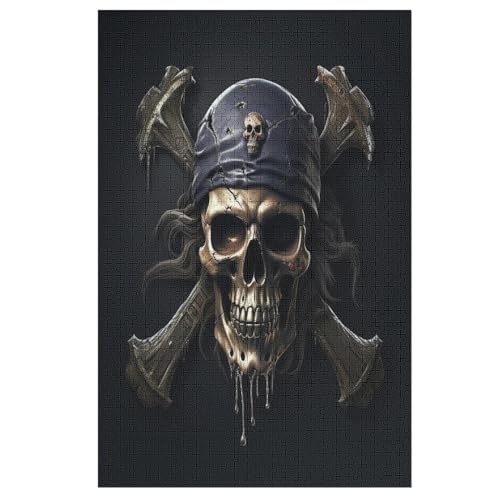 Puzzle Für Erwachsene, 1000 Teile, Totenkopf, Holzpuzzle, Holzpuzzle, Geburtstagsgeschenke, Puzzle, Wanddekoration （78×53cm） von PAZZK