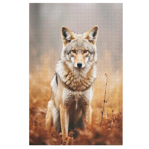 Puzzle Für Erwachsene, 1000 Teile, Wolf, Holzpuzzle, Holzpuzzle, Geburtstagsgeschenke, Puzzle, Wanddekoration （78×53cm） von PAZZK