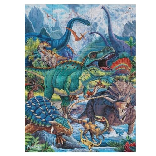 Puzzle Für Erwachsene, Dinosaurier, 500 Puzzleteile Für Kinder, Holzpuzzles, Geeignet Für Erwachsene, Lernspiel, Herausforderungsspielzeug （55×41cm） von PAZZK