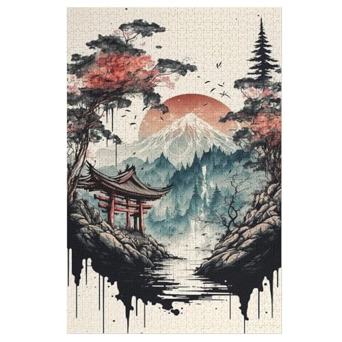 Puzzle Für Erwachsene, Japan Style, 1000 Puzzleteile Für Kinder, Holzpuzzles, Geeignet Für Erwachsene, Lernspiel, Herausforderungsspielzeug （78×53cm） von PAZZK