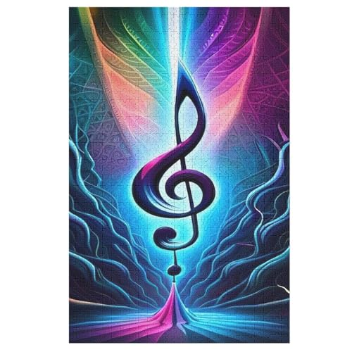 Puzzle Für Erwachsene, Musik Note, 1000 Puzzleteile Für Kinder, Holzpuzzles, Geeignet Für Erwachsene, Lernspiel, Herausforderungsspielzeug （78×53cm） von PAZZK