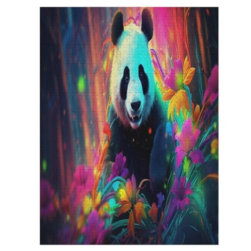 Puzzle Für Erwachsene, Panda, 500 Puzzleteile Für Kinder, Holzpuzzles, Geeignet Für Erwachsene, Lernspiel, Herausforderungsspielzeug （55×41cm） von PAZZK