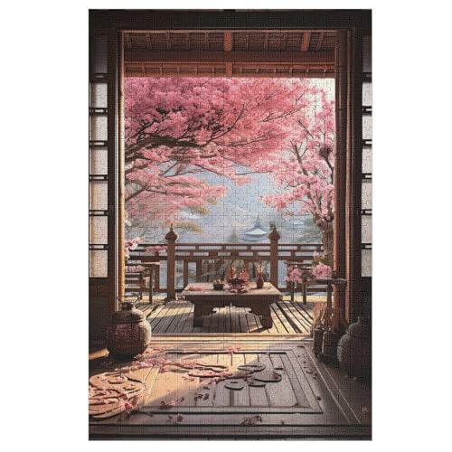Puzzle Für Erwachsene, japanischer Stil, 1000 Puzzleteile Für Kinder, Holzpuzzles, Geeignet Für Erwachsene, Lernspiel, Herausforderungsspielzeug （78×53cm） von PAZZK