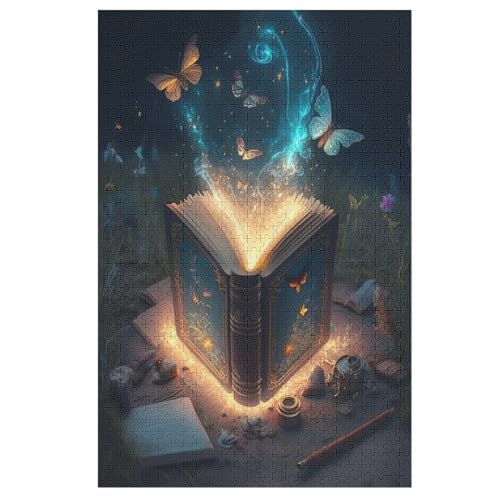 Puzzles Für Erwachsene, 1000 Teile, Buch, Kreative Holzpuzzles, Praktisches Spiel, Familiendekoration （78×53cm） von PAZZK