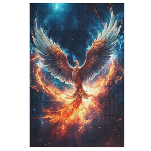 Puzzles Für Erwachsene, 1000 Teile, Phönix, Kreative Holzpuzzles, Praktisches Spiel, Familiendekoration （78×53cm） von PAZZK