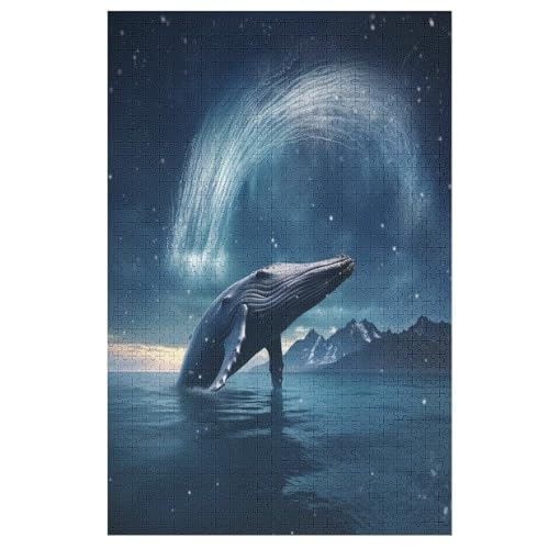 Puzzles Für Erwachsene, 1000 Teile, Wals, Kreative Holzpuzzles, Praktisches Spiel, Familiendekoration （78×53cm） von PAZZK