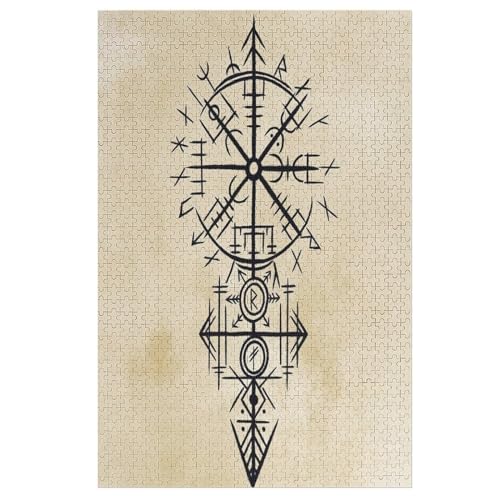 Puzzles Für Erwachsene, 1000 Teile, Wikingermythos, Kreative Holzpuzzles, Praktisches Spiel, Familiendekoration （78×53cm） von PAZZK