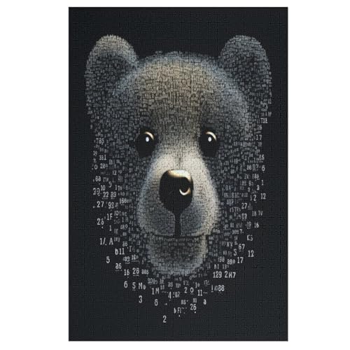 Puzzles Für Erwachsene, Puzzle Bär, 1000 Teile, Puzzle Aus Holz Für Erwachsene Und Kinder Ab 12 Jahren, Lernspielzeug （78×53cm） von PAZZK
