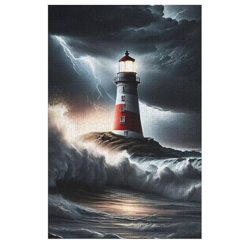 Puzzles Für Erwachsene, Puzzle Leuchtturm, 1000 Teile, Puzzle Aus Holz Für Erwachsene Und Kinder Ab 12 Jahren, Lernspielzeug （78×53cm） von PAZZK