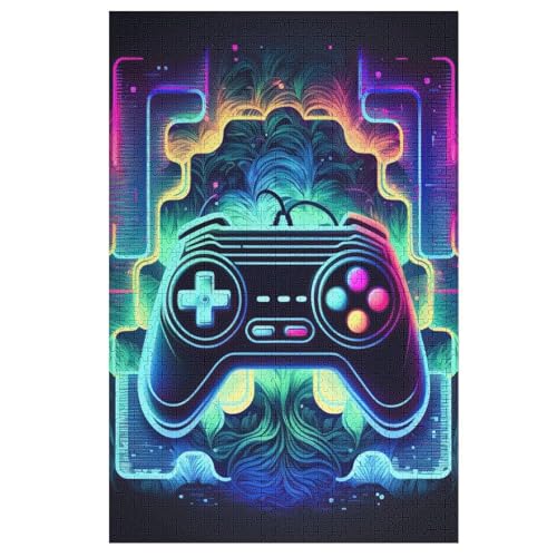 Puzzles Für Erwachsene, Puzzle Neon-Gamepad, 1000 Teile, Puzzle Aus Holz Für Erwachsene Und Kinder Ab 12 Jahren, Lernspielzeug （78×53cm） von PAZZK