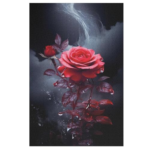Puzzles Für Erwachsene, Rose, 1000-teilige Puzzles Für Erwachsene Und Kinder Ab 12 Jahren, Holzpuzzles Für Die Heimdekoration, （78×53cm） von PAZZK