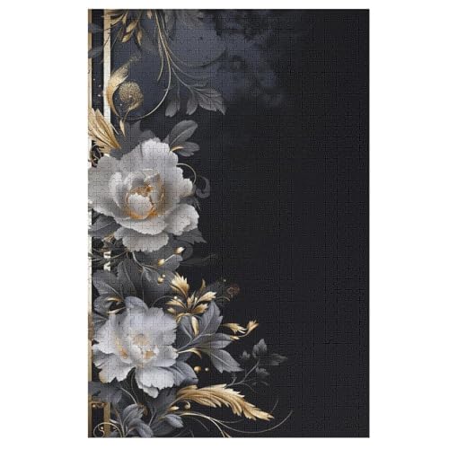 PAZZK Puzzles Für Erwachsene 1000 Teiliges Blume Holzbrettpuzzle Denksportaufgaben Ab 12 Jahren (78x53cm, 1000 PCS) von PAZZK