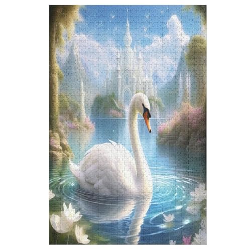 Puzzles Für Erwachsene 1000 Teiliges Schwan Puzzles Für Erwachsene Holzbrettpuzzles Denksportaufgaben Für Erwachsene （78×53cm） von PAZZK