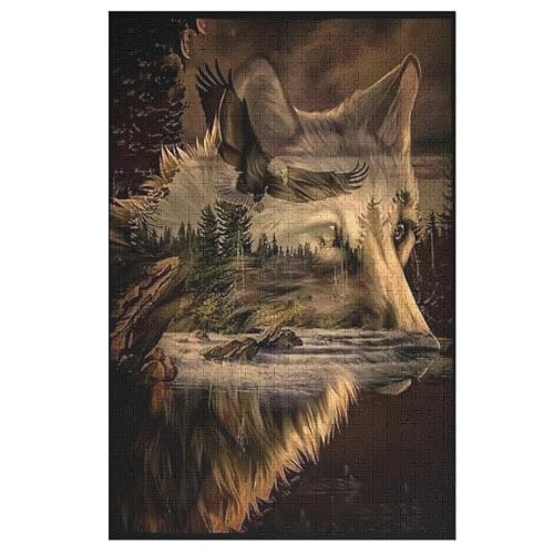 Puzzles Für Erwachsene 1000 Teiliges Wolf Puzzles Für Erwachsene Holzbrettpuzzles Denksportaufgaben Für Erwachsene （78×53cm） von PAZZK