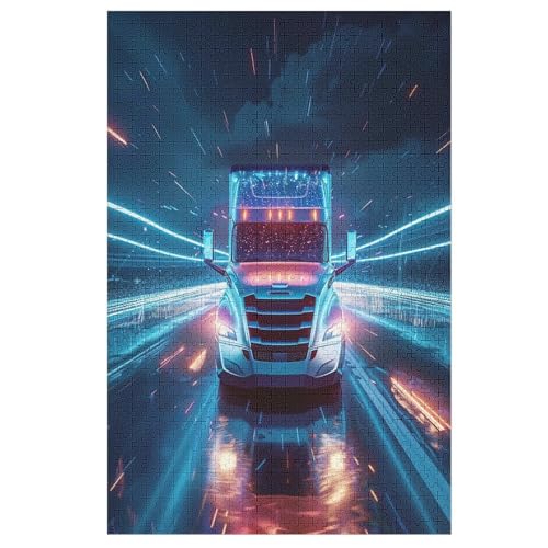 Puzzles Für Erwachsene: LKW, 1000-teiliges Holzpuzzle Für Erwachsene Und Kinder Ab 12 Jahren. Tolles Geschenk Für Erwachsene （78×53cm） von PAZZK