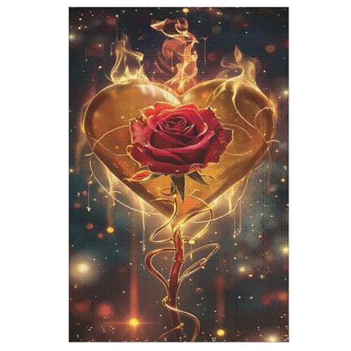Rose 1000 Teile Premium-Puzzles Für Erwachsene Kinder- Holzpuzzles Spaß Und Lernspiele - Perfekte Puzzle-Geschenke （78×53cm） von PAZZK