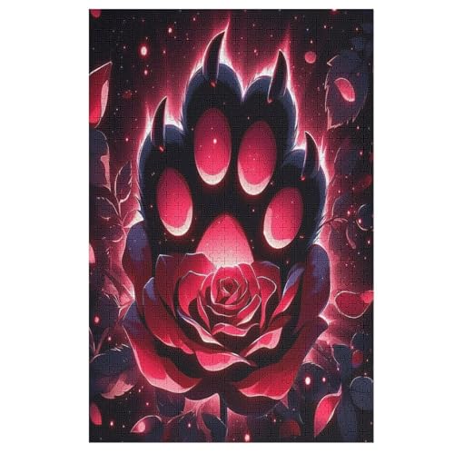 Rose 1000 Teile Puzzle, Holzpuzzle, Puzzles Für Erwachsene Kinder, 1000 Teile Puzzle Für Jugendliche & Erwachsene Lernspiel Herausforderungsspielzeug （78×53cm） von PAZZK