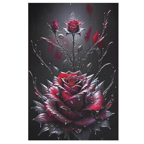 Rose-Puzzle Für Erwachsene, 1000-teilige Puzzles Für Teenager Und Kinder, Kreative Puzzles Für Die Familie, Herausfordernde Spiele, Spielzeug, Geschenke （78×53cm） von PAZZK