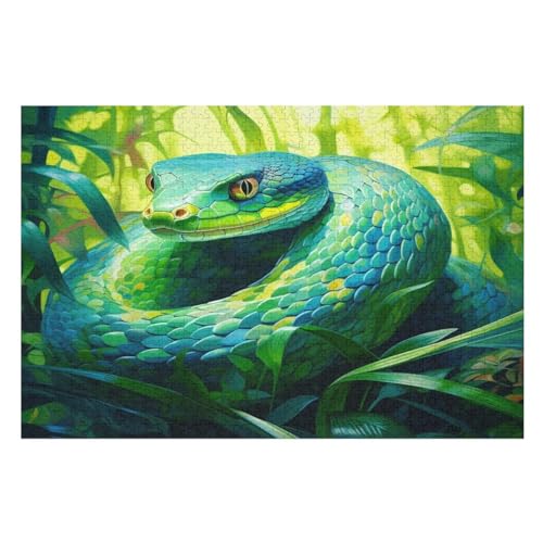 PAZZK Schlange Puzzle Für Erwachsene Und Kinder, 1000-teiliges Holzpuzzle, Lernspielzeug, 75x50cm von PAZZK