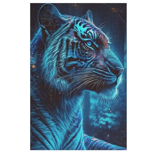 Tiger 1000 Teile Puzzles Für Erwachsene Holzpuzzle Familienpuzzlespiel Stressabbau-Puzzle Für Erwachsene Kinder Ab 12 Jahren （78×53cm） von PAZZK
