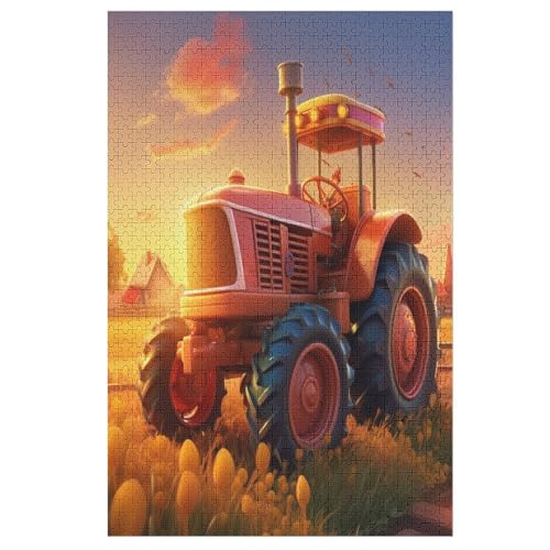 Traktor – Puzzle 1000 Teile, Holzpuzzle, Herausforderndes Geschicklichkeitsspiel Für Die Ganze Familie, Kinder Erwachsenenpuzzle Ab 12 Jahren （78×53cm） von PAZZK