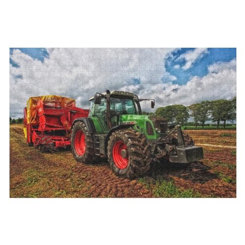 Traktor Puzzle Für Erwachsene,1000-teiliges Puzzle,Puzzle Für Erwachsene Und Kinder,Holzpuzzle,Lernspielzeug, （75×50cm） von PAZZK