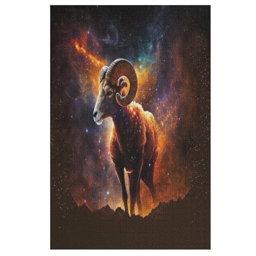 Ziege 1000 Teile Puzzles Für Erwachsene Holzpuzzle Familienpuzzlespiel Stressabbau-Puzzle Für Erwachsene Kinder Ab 12 Jahren （78×53cm） von PAZZK