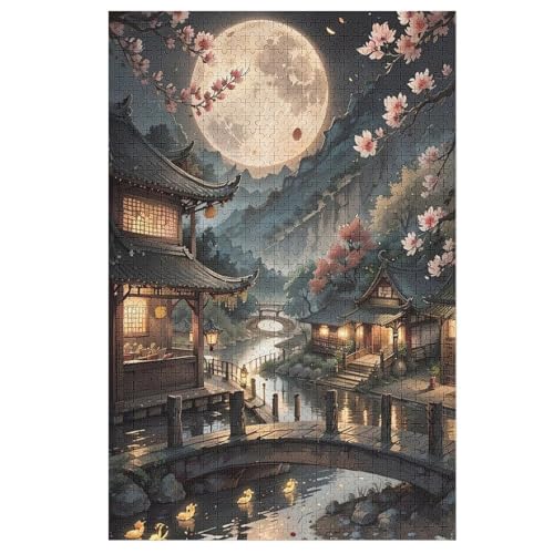 japanischer Stil-Puzzlespiel Aus Holz, 1000 Puzzleteile, Kreatives Puzzle Für Teenager Und Erwachsene, Kreatives Spielzeug, Puzzles, （78×53cm） von PAZZK