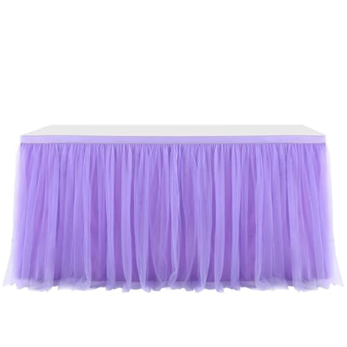 PBDEIOEOE Plissee-Tischrock Geburtstag Tulleing Hochzeitsfeier Tutu Tüll Hochzeitsfeier Home Decor(Purple,4FT 1.22x0.77m) von PBDEIOEOE