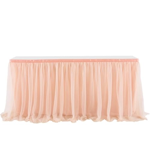 PBDEIOEOE Plissee-Tischrock Geburtstag Tulleing Hochzeitsfeier Tutu Tüll Hochzeitsfeier Home Decor(Rose Gold,8FT 2.43x0.77m) von PBDEIOEOE