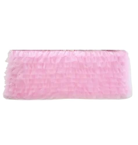 PBDEIOEOE Plissee-Tischrock Mehrschichtiger Heller Tüll for rechteckige/runde Tische, 6/9 Fuß Lange Kuchen for Geburtstags-, Hochzeits- und Bankett-Tischdekoration(Pink,6FT 77X185CM) von PBDEIOEOE