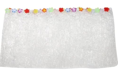 PBDEIOEOE Plissee-Tischrock Party Dekoration Sommer Strand Partys Dekoration Gras Partys(White,276X75) von PBDEIOEOE