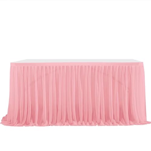 PBDEIOEOE Plissee-Tischrock Party Geburtstag Plissee Dessert Tischdecke Abdeckung Hochzeit Festiveing ​​Hause Tisch Dekor(Red Cheeks,9FT 77x275cm) von PBDEIOEOE