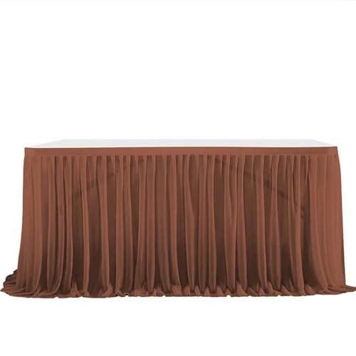 PBDEIOEOE Plissee-Tischrock Party Geburtstag Plissee Dessert Tischdecke Abdeckung Hochzeit Festiveing ​​Hause Tisch Dekor(Russet Brown,6FT 77x183cm) von PBDEIOEOE