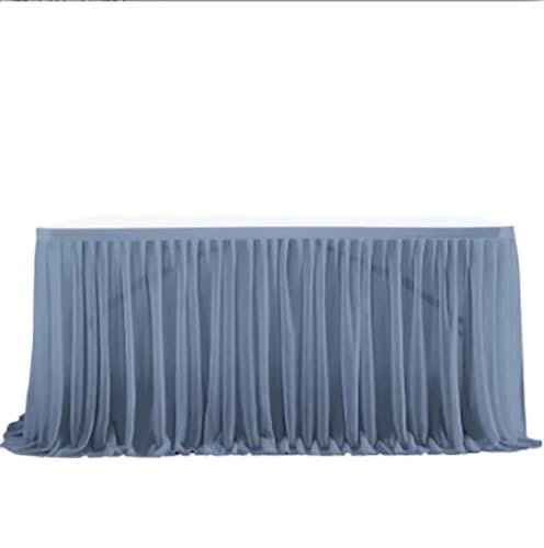 PBDEIOEOE Plissee-Tischrock Party Geburtstag Plissee Dessert Tischdecke Abdeckung Weddinging Home Tischdekoration(Grey Blue,6FT L1.83mXH0.75m) von PBDEIOEOE